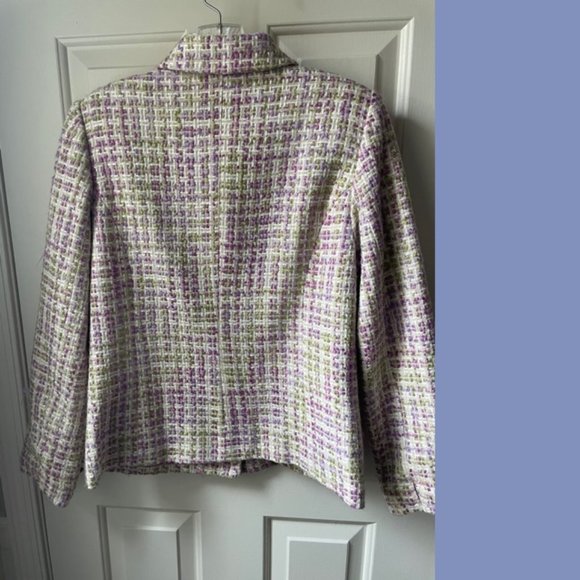 Karen Scott Purple & Green Tweed Suit - Picture 3 of 13